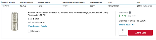 2024-07-26 19_17_16-Butt Splice Wire Connectors - Crimp Connectors - Grainger Industrial Supply.png