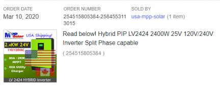 MPP Hybrid Inverter LV2424-MSD 120V 24V
