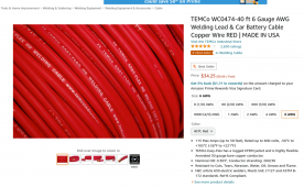 TEMCo WC0474-40 ft 6 Gauge AWG Welding Lead   Car Battery Cable Copper Wire RED   MADE IN USA ...png